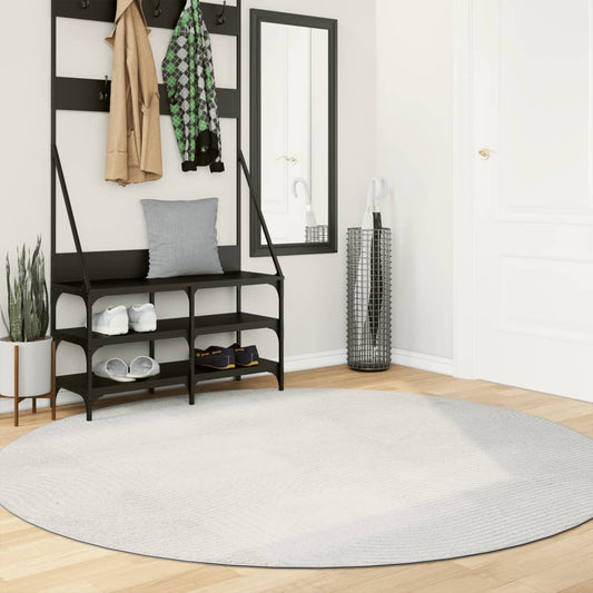 Vloerkleed IZA laagpolig Scandinavisch Ø 200 cm crèmekleurig is nu te koop bij PeponiXL, paradijselijk wonen!