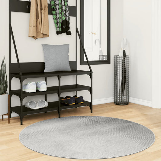 Vloerkleed IZA laagpolig Scandinavisch Ø 120 cm grijs is nu te koop bij PeponiXL, paradijselijk wonen!