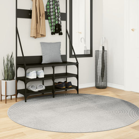 Vloerkleed IZA laagpolig Scandinavisch Ø 160 cm grijs is nu te koop bij PeponiXL, paradijselijk wonen!