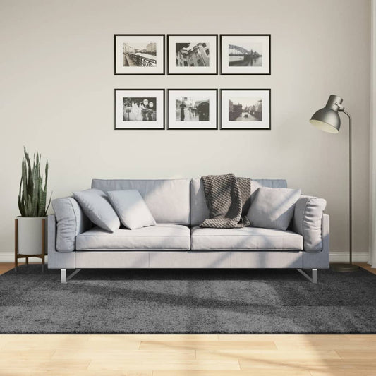 Vloerkleed OVIEDO laagpolig 160x230 cm antracietkleurig is nu te koop bij PeponiXL, paradijselijk wonen!