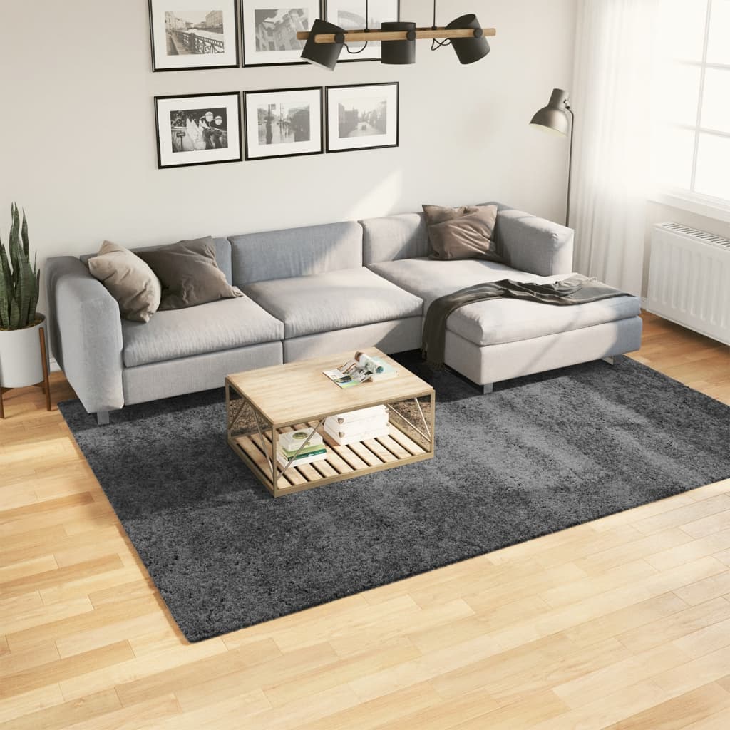 Vloerkleed OVIEDO laagpolig 200x280 cm antracietkleurig is nu te koop bij PeponiXL, paradijselijk wonen!