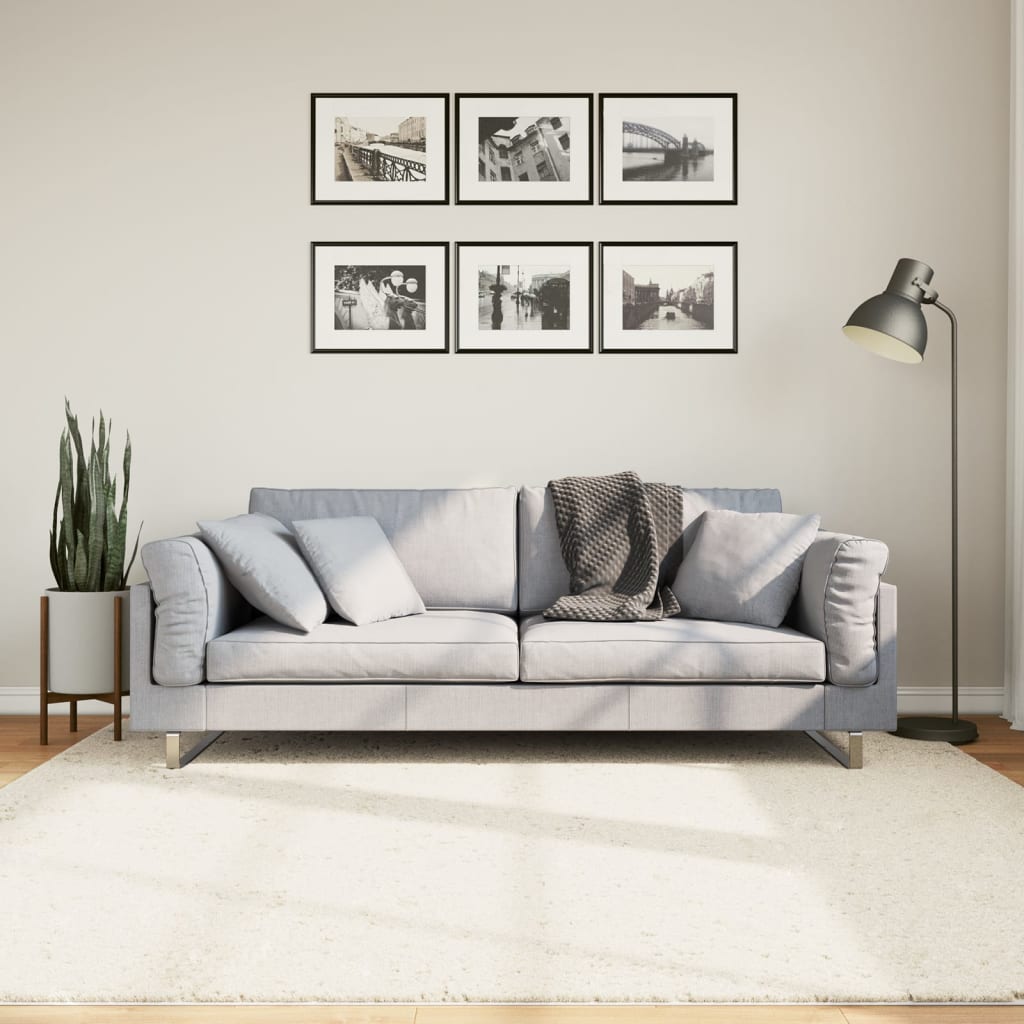 Vloerkleed OVIEDO laagpolig 200x200 cm beige is nu te koop bij PeponiXL, paradijselijk wonen!