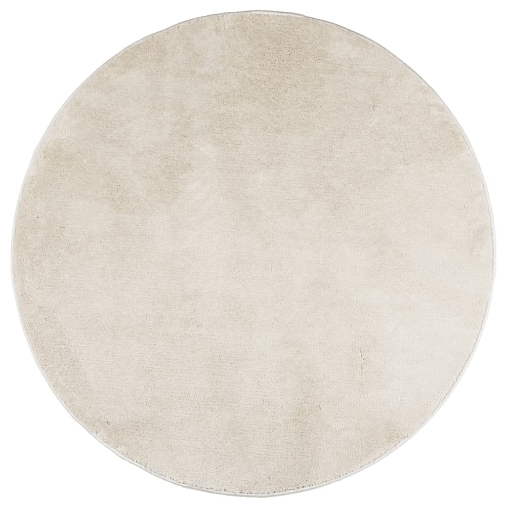 Vloerkleed OVIEDO laagpolig Ø 120 cm beige is nu te koop bij PeponiXL, paradijselijk wonen!