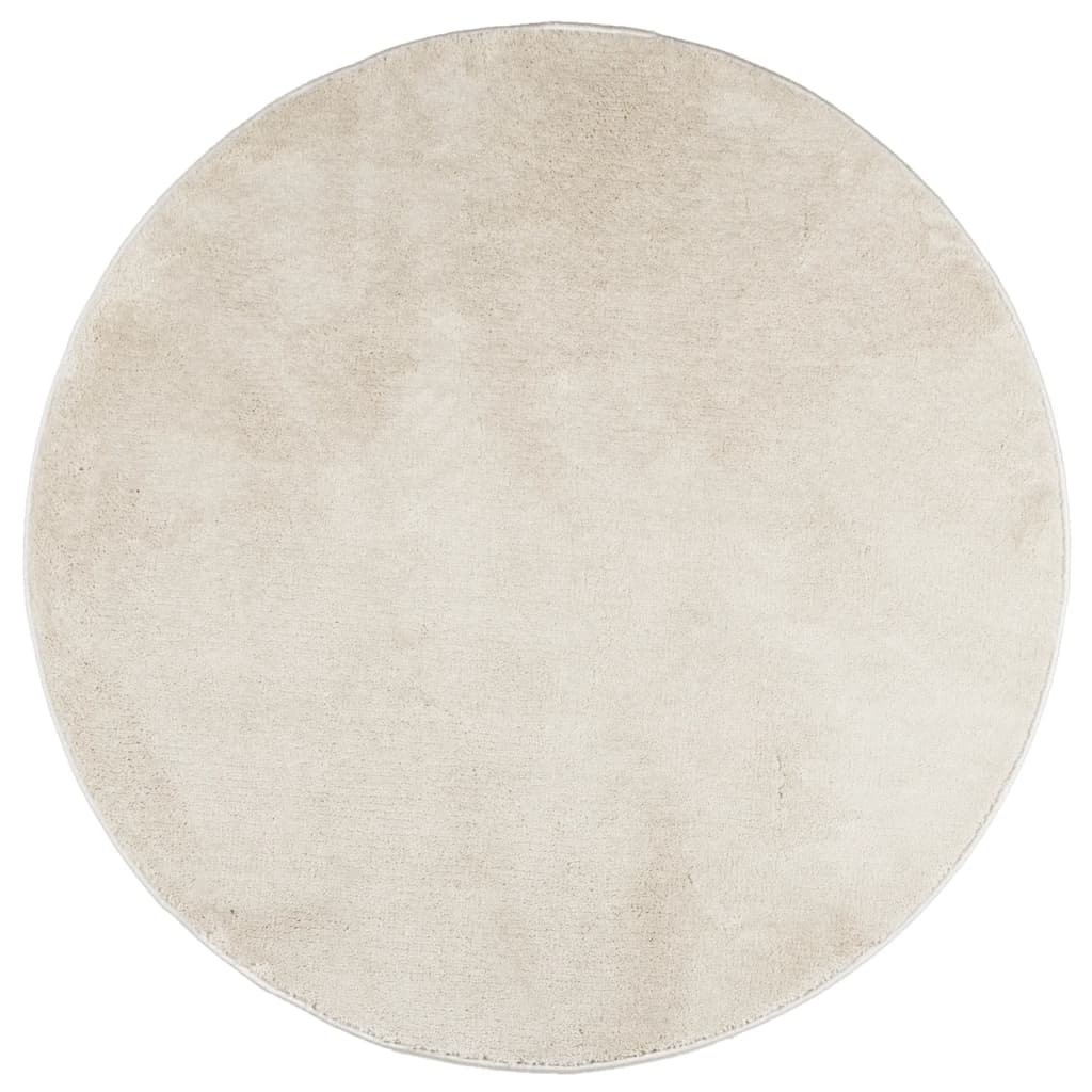 Vloerkleed OVIEDO laagpolig Ø 160 cm beige is nu te koop bij PeponiXL, paradijselijk wonen!