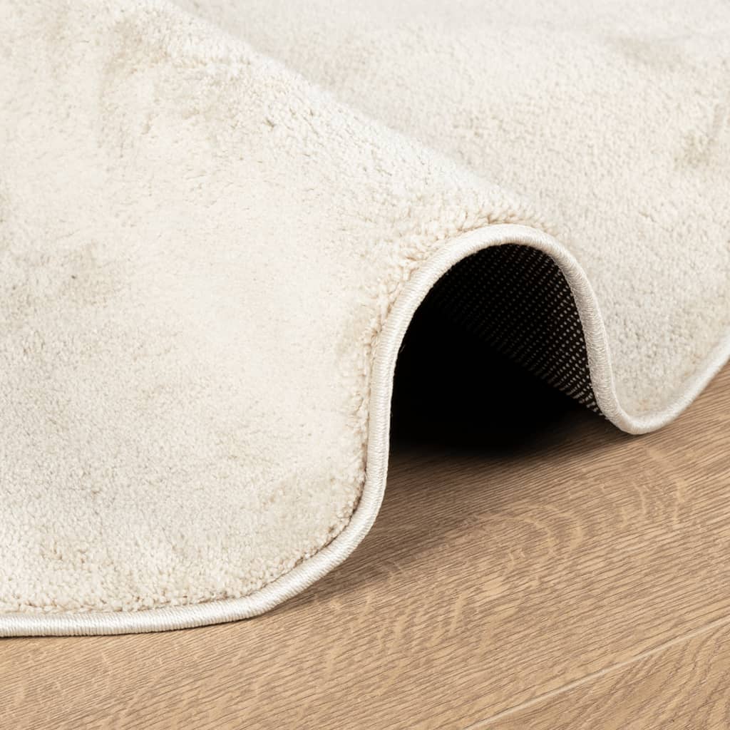 Vloerkleed OVIEDO laagpolig Ø 160 cm beige is nu te koop bij PeponiXL, paradijselijk wonen!