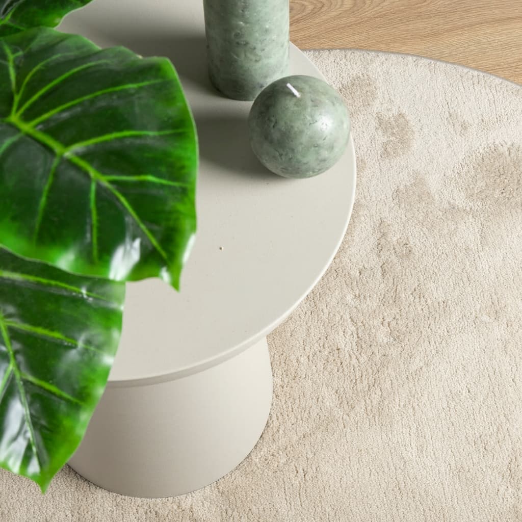 Vloerkleed OVIEDO laagpolig Ø 160 cm beige is nu te koop bij PeponiXL, paradijselijk wonen!