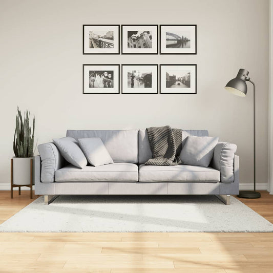 Vloerkleed OVIEDO laagpolig 120x120 cm crèmekleurig is nu te koop bij PeponiXL, paradijselijk wonen!