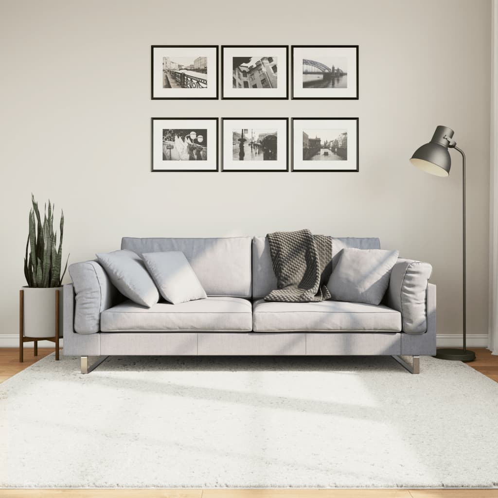 Vloerkleed OVIEDO laagpolig 200x200 cm crèmekleurig is nu te koop bij PeponiXL, paradijselijk wonen!