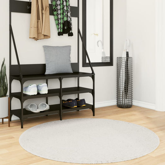 Vloerkleed OVIEDO laagpolig Ø 120 cm crèmekleurig is nu te koop bij PeponiXL, paradijselijk wonen!