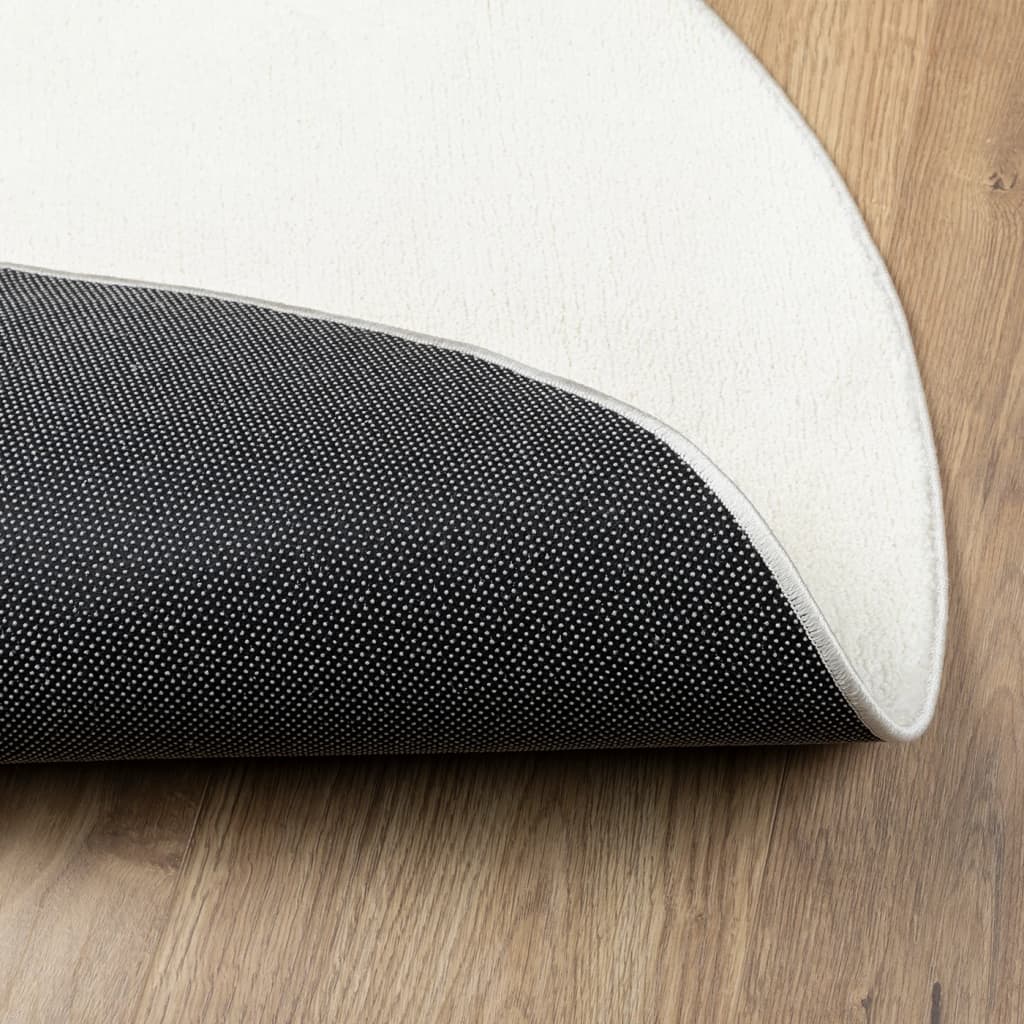 Vloerkleed OVIEDO laagpolig Ø 160 cm crèmekleurig is nu te koop bij PeponiXL, paradijselijk wonen!