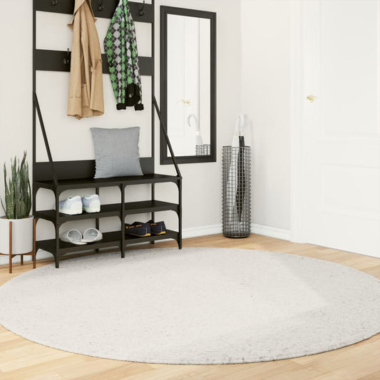 Vloerkleed OVIEDO laagpolig Ø 200 cm crèmekleurig is nu te koop bij PeponiXL, paradijselijk wonen!