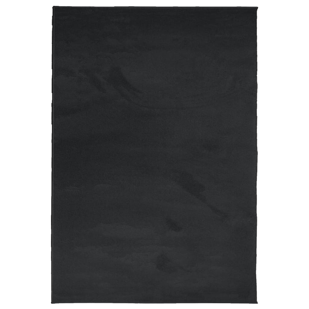 Vloerkleed OVIEDO laagpolig 140x200 cm zwart is nu te koop bij PeponiXL, paradijselijk wonen!