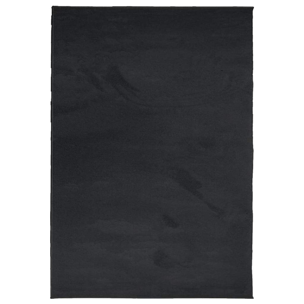 Vloerkleed OVIEDO laagpolig 160x230 cm zwart is nu te koop bij PeponiXL, paradijselijk wonen!