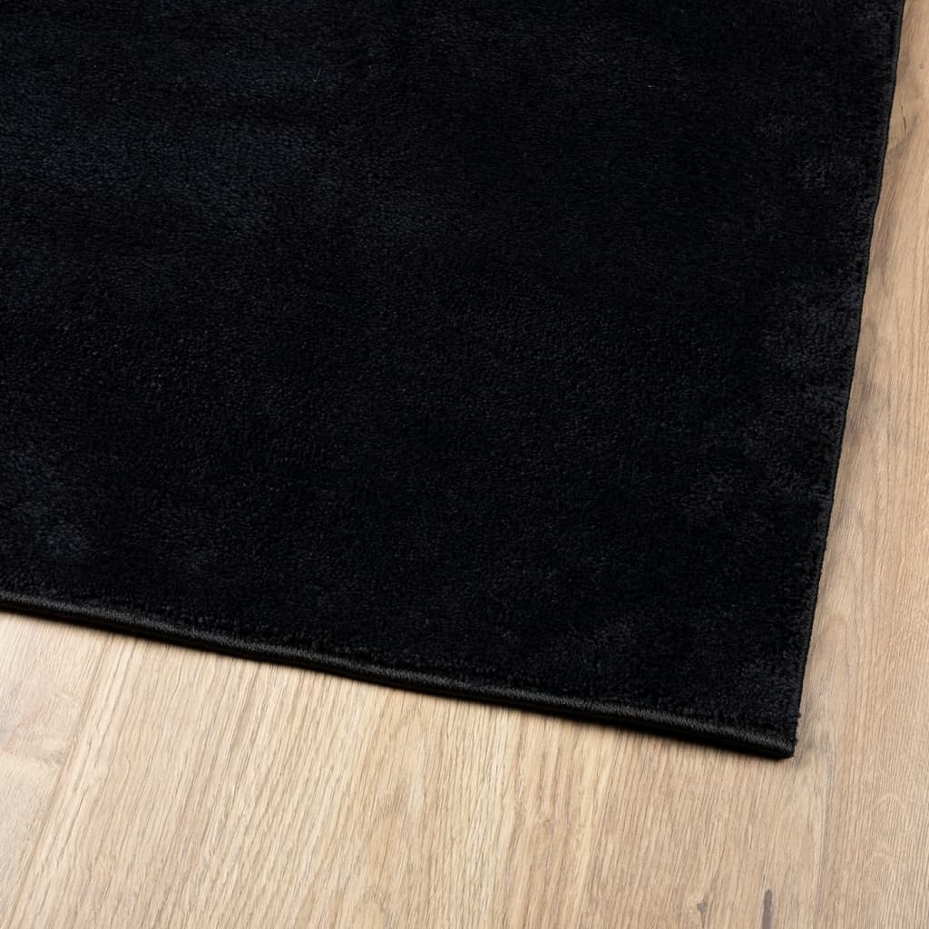 Vloerkleed OVIEDO laagpolig 200x200 cm zwart is nu te koop bij PeponiXL, paradijselijk wonen!