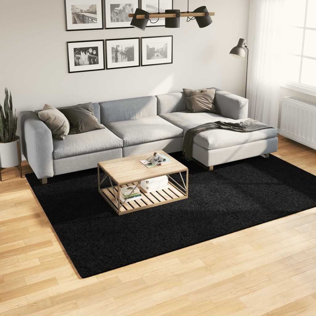 Vloerkleed OVIEDO laagpolig 200x280 cm zwart is nu te koop bij PeponiXL, paradijselijk wonen!