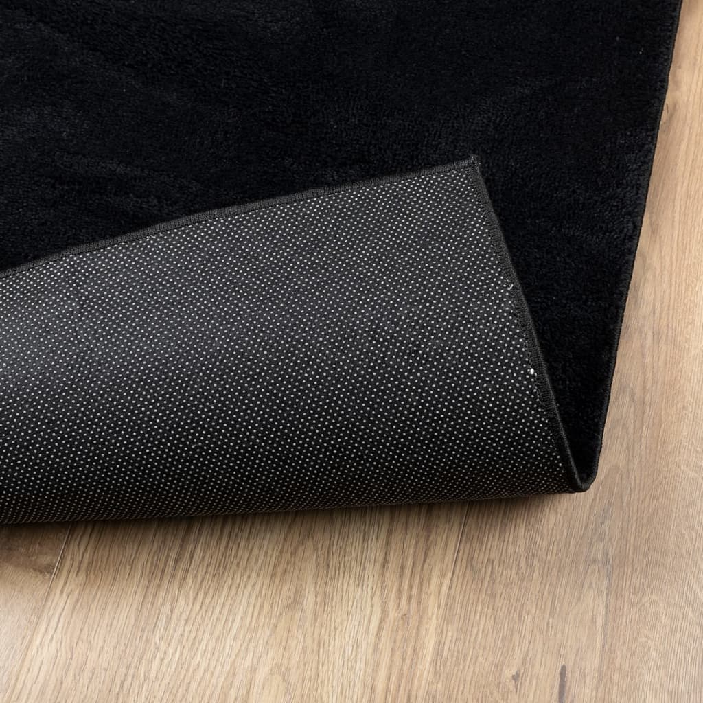 Vloerkleed OVIEDO laagpolig 240x340 cm zwart is nu te koop bij PeponiXL, paradijselijk wonen!