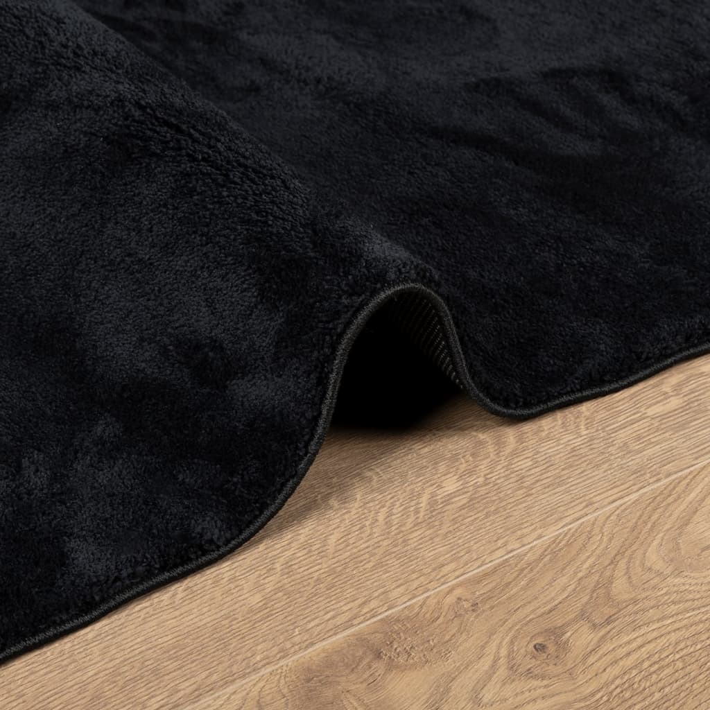 Vloerkleed OVIEDO laagpolig 240x340 cm zwart is nu te koop bij PeponiXL, paradijselijk wonen!