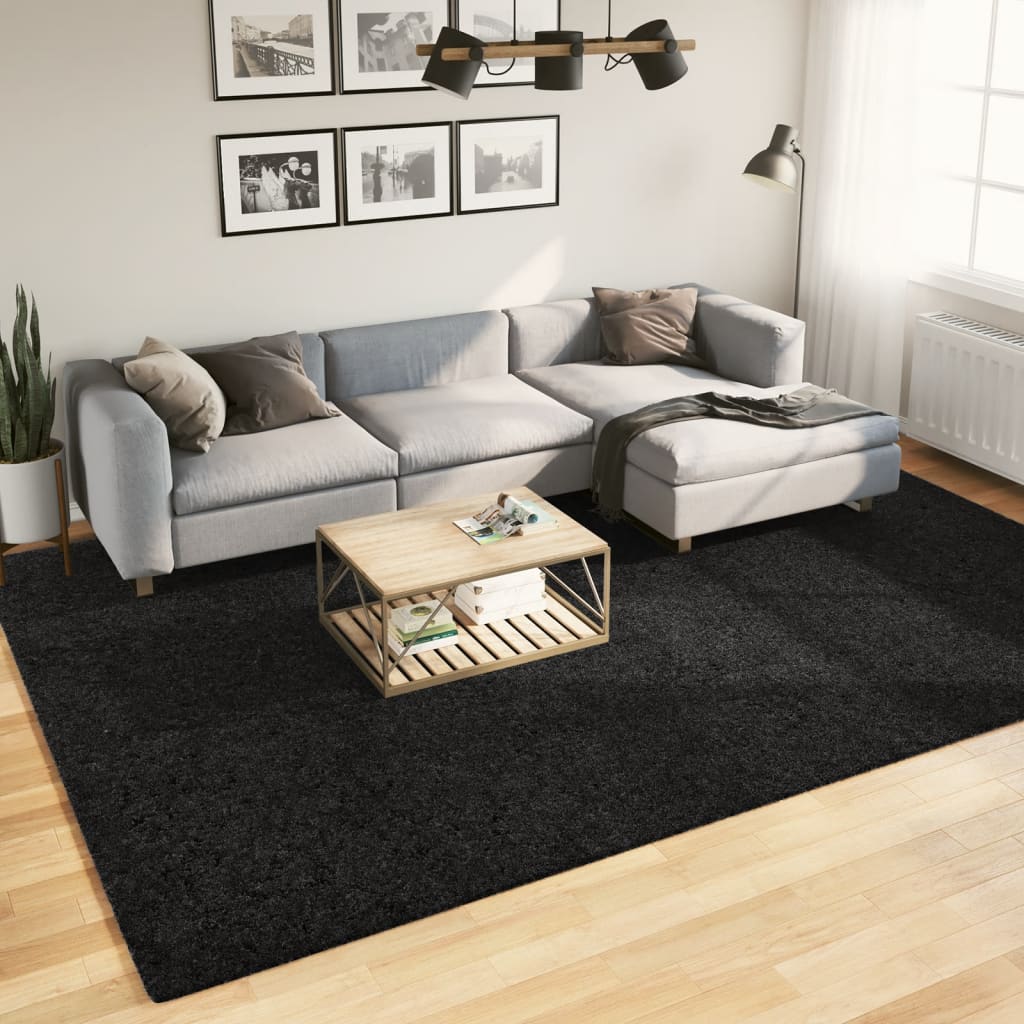 Vloerkleed OVIEDO laagpolig 240x340 cm zwart is nu te koop bij PeponiXL, paradijselijk wonen!
