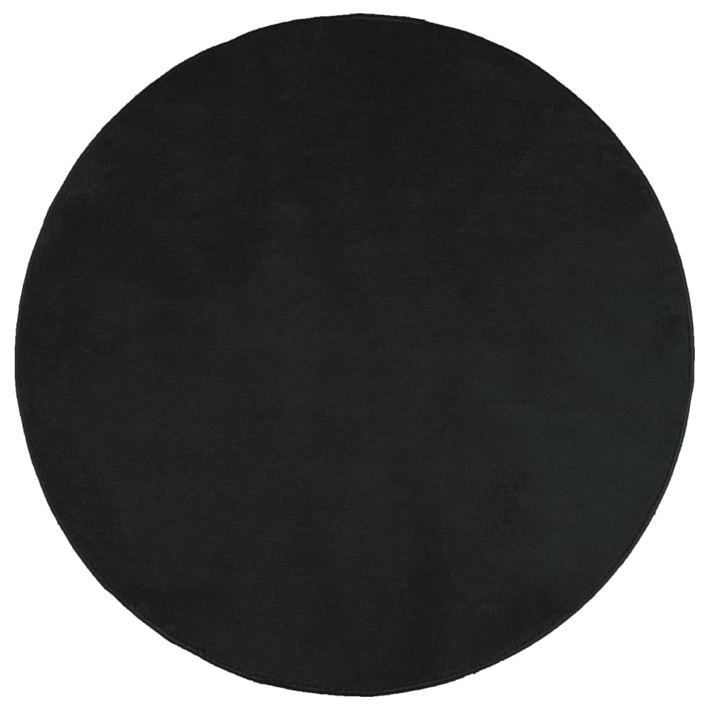 Vloerkleed OVIEDO laagpolig Ø 160 cm zwart is nu te koop bij PeponiXL, paradijselijk wonen!