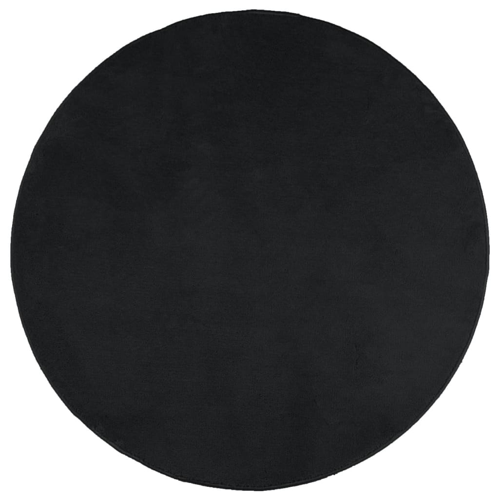 Vloerkleed OVIEDO laagpolig Ø 200 cm zwart is nu te koop bij PeponiXL, paradijselijk wonen!