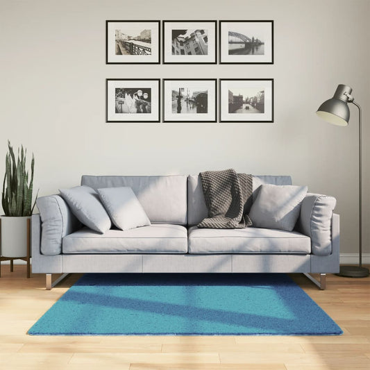 Vloerkleed OVIEDO laagpolig 120x120 cm turquoise is nu te koop bij PeponiXL, paradijselijk wonen!