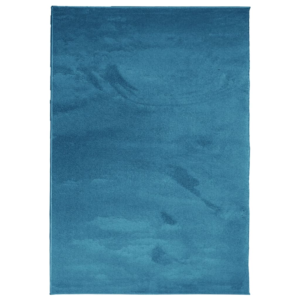 Vloerkleed OVIEDO laagpolig 140x200 cm turquoise is nu te koop bij PeponiXL, paradijselijk wonen!