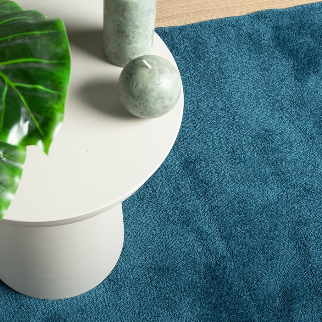 Vloerkleed OVIEDO laagpolig 140x200 cm turquoise is nu te koop bij PeponiXL, paradijselijk wonen!
