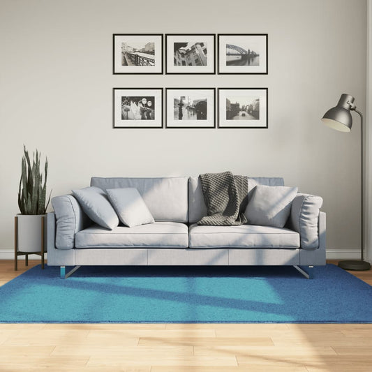 Vloerkleed OVIEDO laagpolig 140x200 cm turquoise is nu te koop bij PeponiXL, paradijselijk wonen!