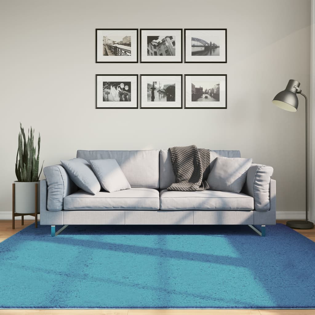 Vloerkleed OVIEDO laagpolig 200x200 cm turquoise is nu te koop bij PeponiXL, paradijselijk wonen!