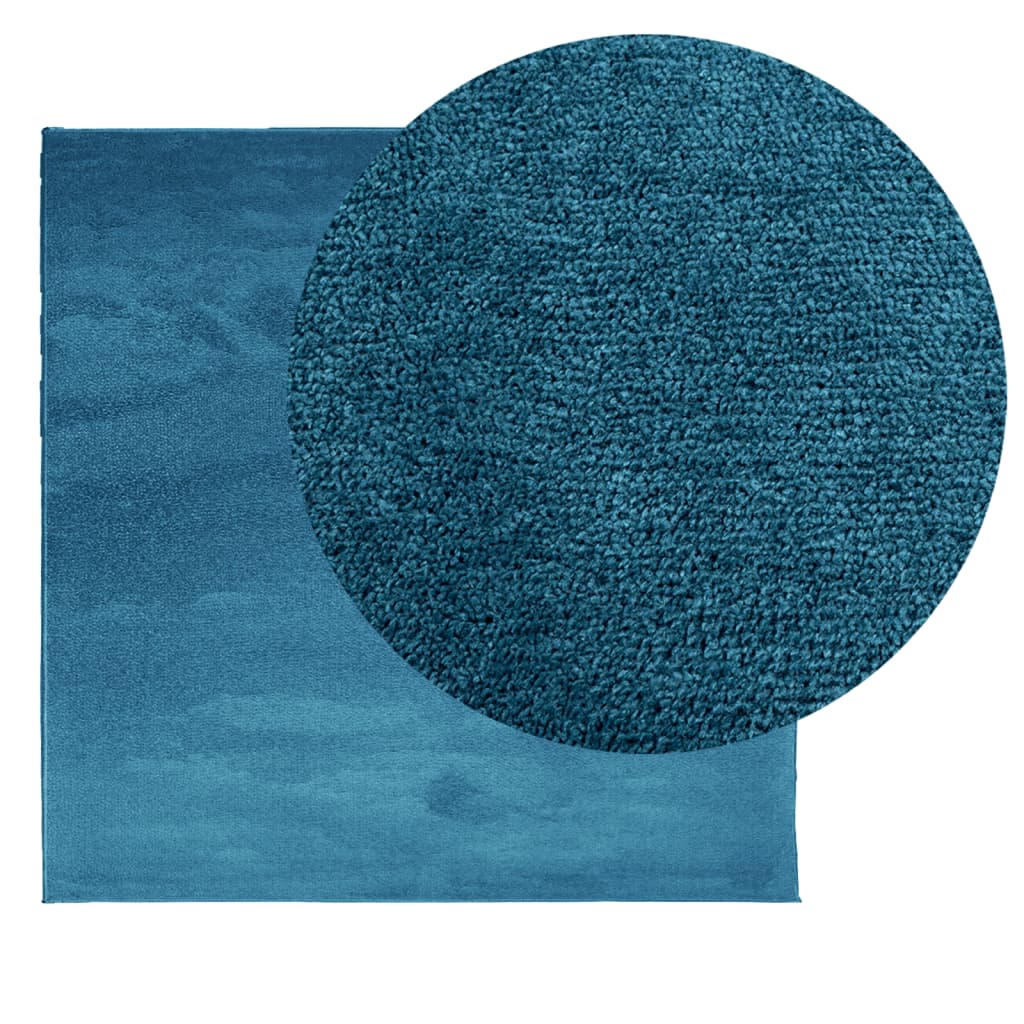 Vloerkleed OVIEDO laagpolig 240x240 cm turquoise is nu te koop bij PeponiXL, paradijselijk wonen!