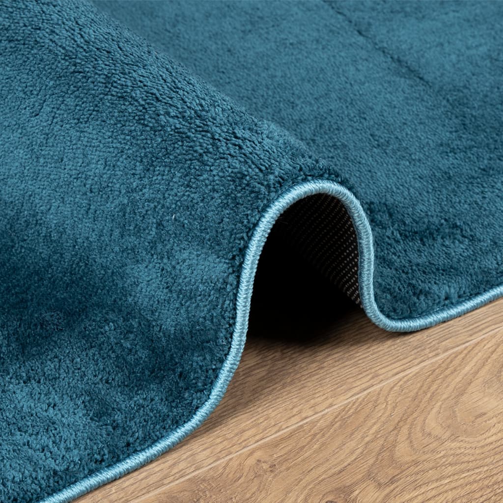 Vloerkleed OVIEDO laagpolig 240x240 cm turquoise is nu te koop bij PeponiXL, paradijselijk wonen!