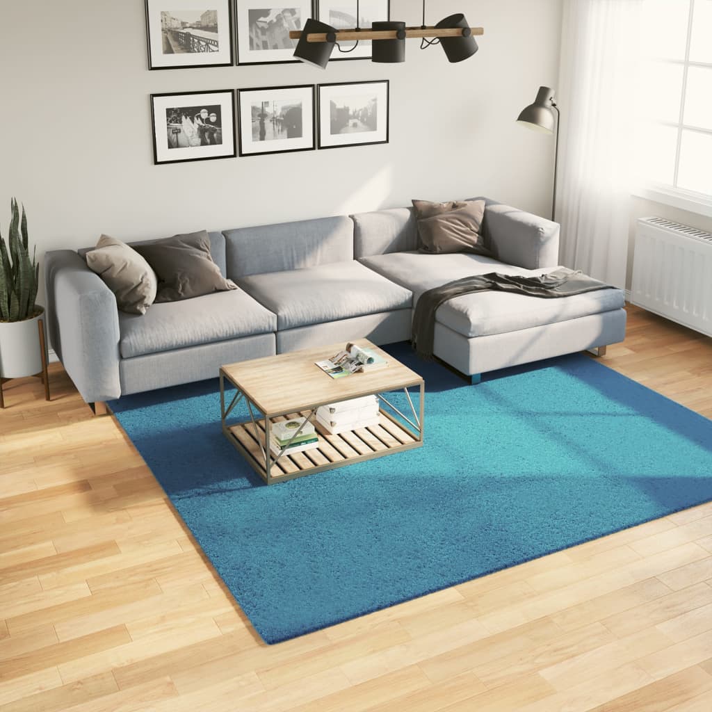Vloerkleed OVIEDO laagpolig 240x240 cm turquoise is nu te koop bij PeponiXL, paradijselijk wonen!