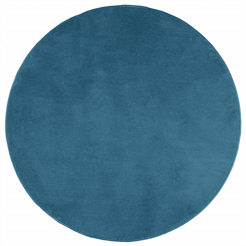 Vloerkleed OVIEDO laagpolig Ø 120 cm turquoise is nu te koop bij PeponiXL, paradijselijk wonen!