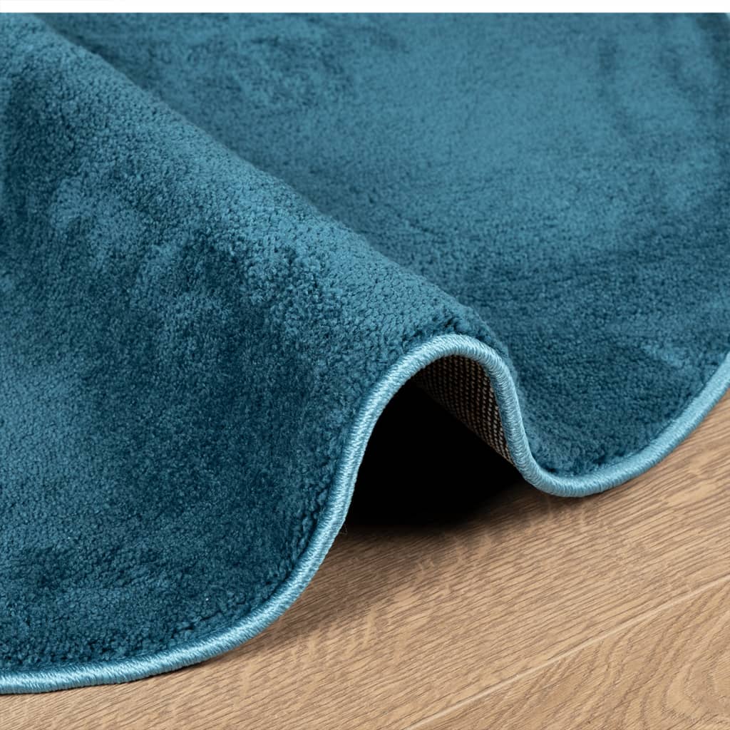 Vloerkleed OVIEDO laagpolig Ø 120 cm turquoise is nu te koop bij PeponiXL, paradijselijk wonen!