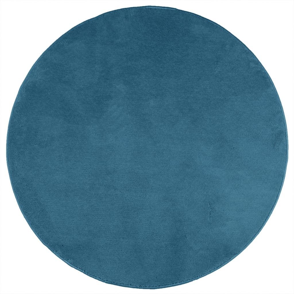 Vloerkleed OVIEDO laagpolig Ø 160 cm turquoise is nu te koop bij PeponiXL, paradijselijk wonen!