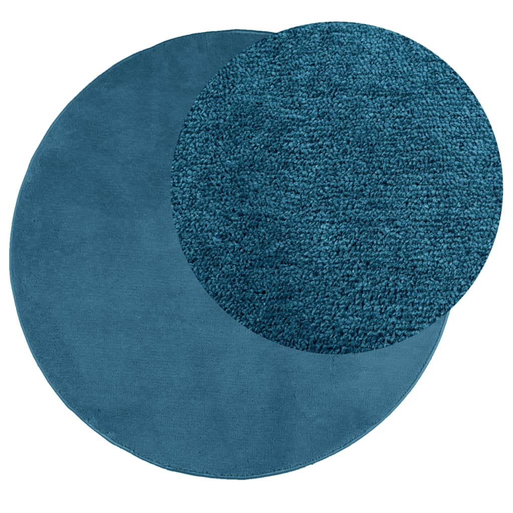 Vloerkleed OVIEDO laagpolig Ø 160 cm turquoise is nu te koop bij PeponiXL, paradijselijk wonen!