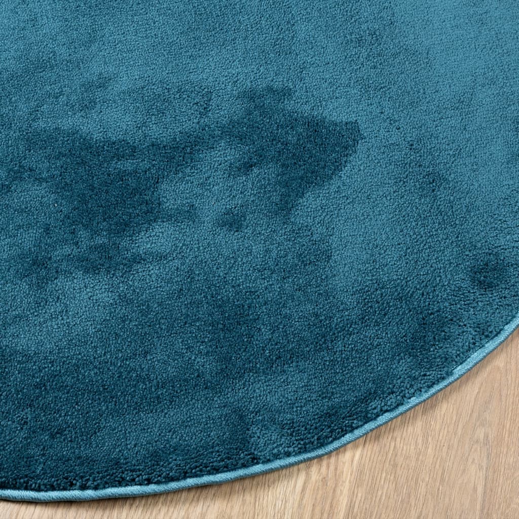 Vloerkleed OVIEDO laagpolig Ø 160 cm turquoise is nu te koop bij PeponiXL, paradijselijk wonen!