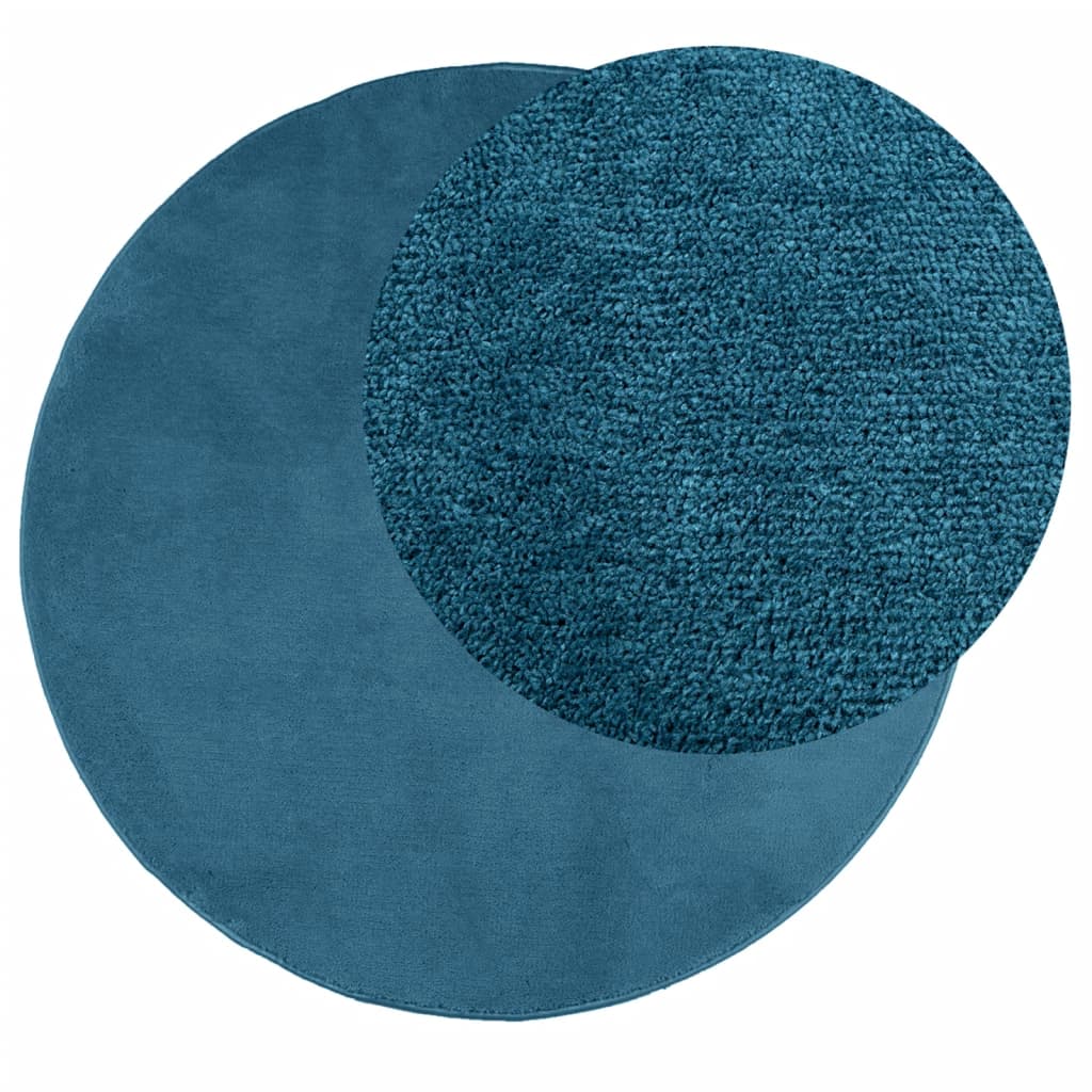 Vloerkleed OVIEDO laagpolig Ø 200 cm turquoise is nu te koop bij PeponiXL, paradijselijk wonen!