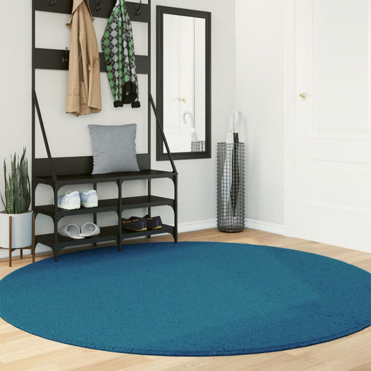 Vloerkleed OVIEDO laagpolig Ø 200 cm turquoise is nu te koop bij PeponiXL, paradijselijk wonen!