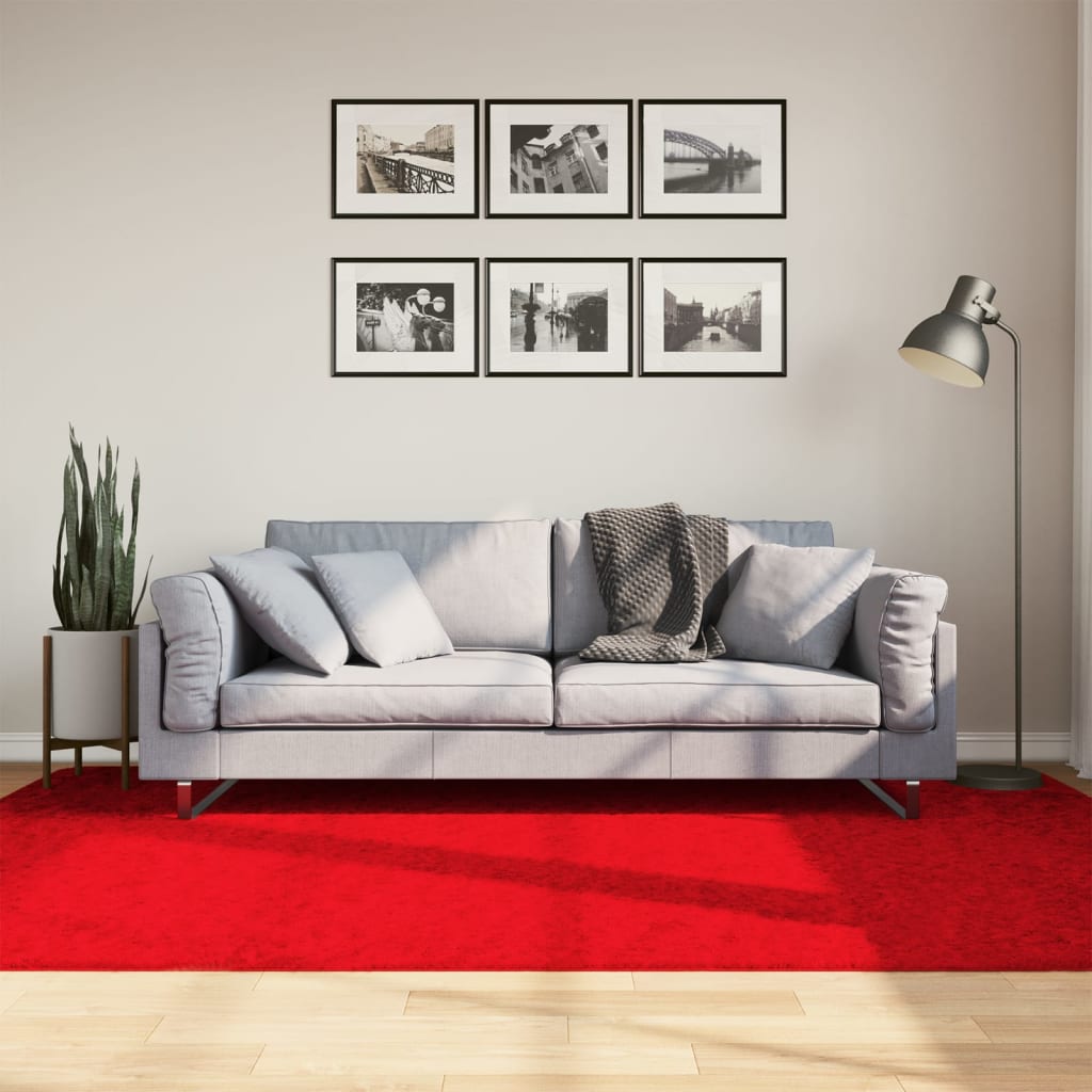 Vloerkleed OVIEDO laagpolig 160x230 cm rood is nu te koop bij PeponiXL, paradijselijk wonen!