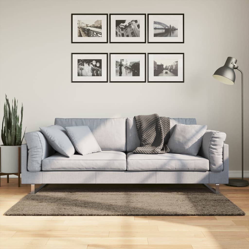Vloerkleed ISTAN hoogpolig glanzend 80x150 cm grijs is nu te koop bij PeponiXL, paradijselijk wonen!