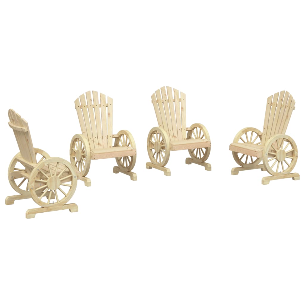 Tuinstoelen 4 st Adirondack massief vurenhout is nu te koop bij PeponiXL, paradijselijk wonen!