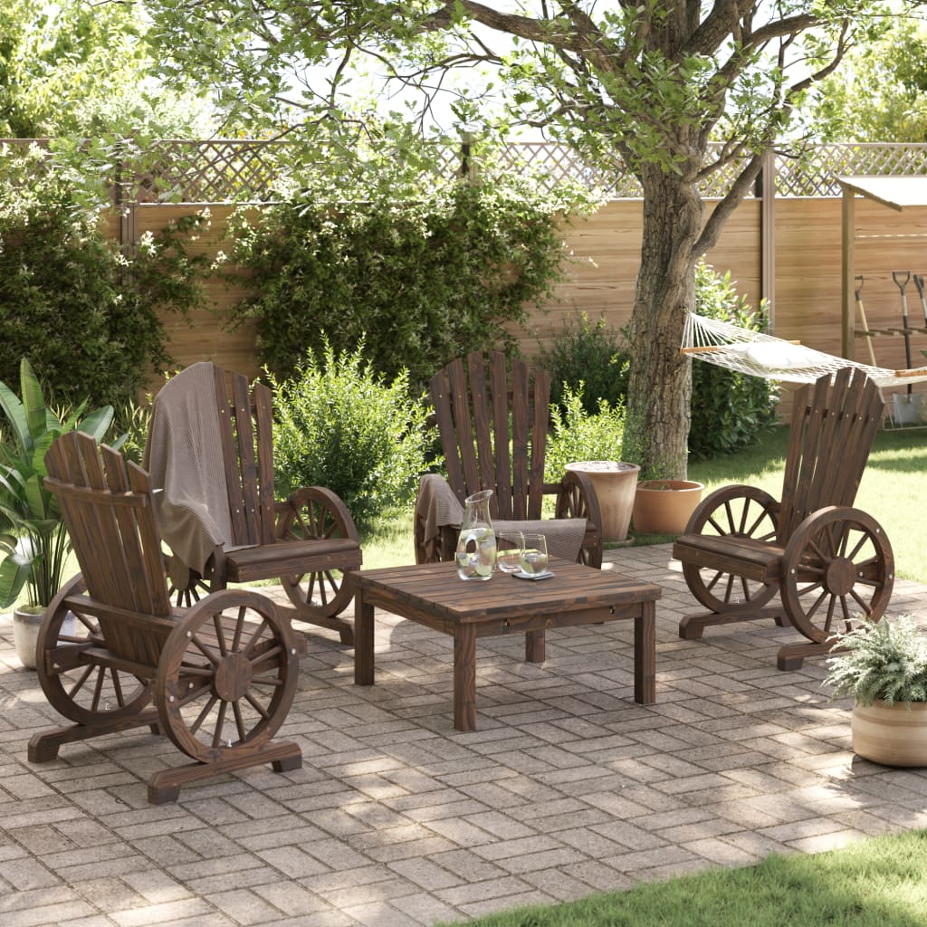 Tuinstoelen 4 st Adirondack massief vurenhout is nu te koop bij PeponiXL, paradijselijk wonen!