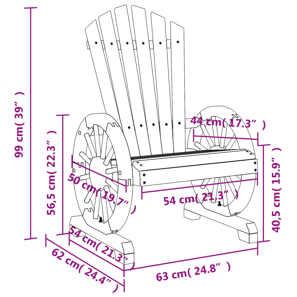 Tuinstoelen 4 st Adirondack massief vurenhout is nu te koop bij PeponiXL, paradijselijk wonen!
