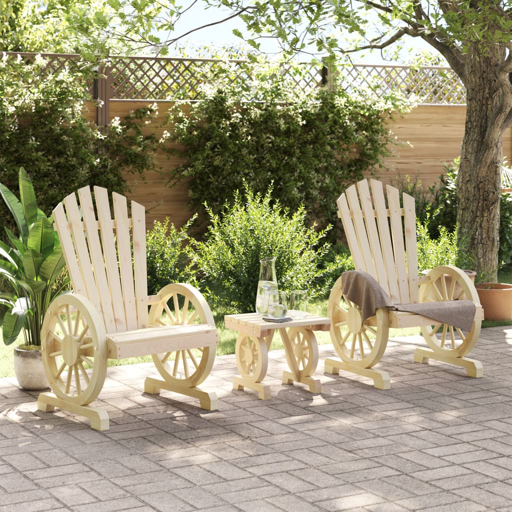 3-delige Loungeset massief vurenhout is nu te koop bij PeponiXL, paradijselijk wonen!