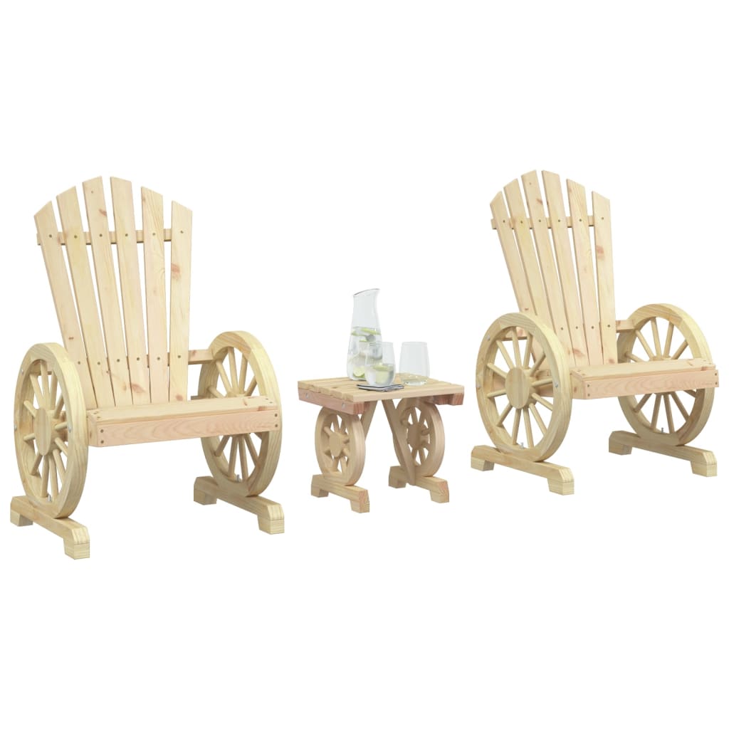3-delige Loungeset massief vurenhout is nu te koop bij PeponiXL, paradijselijk wonen!
