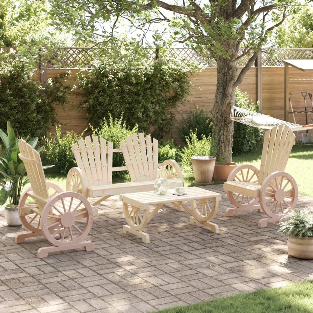 4-delige Loungeset massief vurenhout is nu te koop bij PeponiXL, paradijselijk wonen!