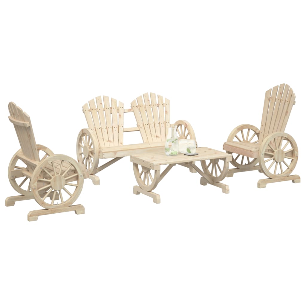 4-delige Loungeset massief vurenhout is nu te koop bij PeponiXL, paradijselijk wonen!