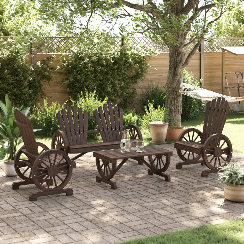 4-delige Loungeset massief vurenhout is nu te koop bij PeponiXL, paradijselijk wonen!