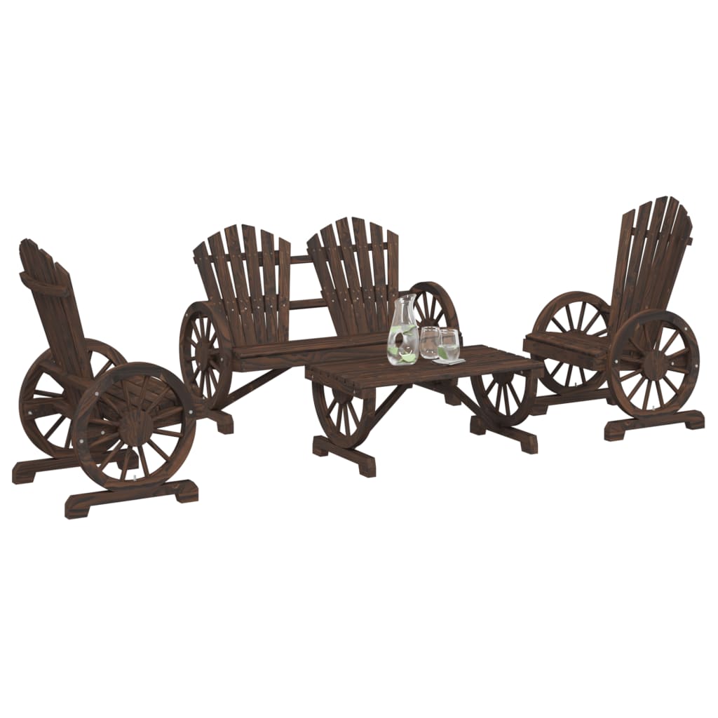 4-delige Loungeset massief vurenhout is nu te koop bij PeponiXL, paradijselijk wonen!